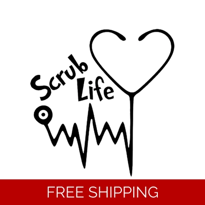 Scrub life heart stethoscope Die Cut Vinyl Decal sticker Scrub life heart stethoscope Die Cut Vinyl Decal sticker